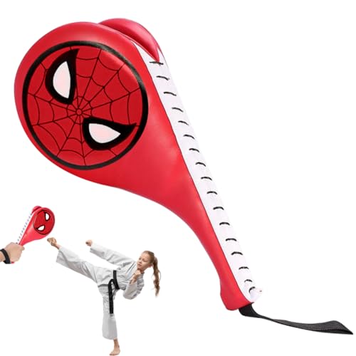 Proberos Taekwondo Kick Pads, Spiderman Print Kicking Padfor Kids, Synthetic Leather Double Face Kicking Target Taekwondo Kick Pad, Taekwondo Fan PAD Single for Training & Practice Proberos Taekwondo Kick Pads, Spiderman Print Kicking Padfor Kids, Synthetic Leather Double Face Kicking Target Taekwondo Kick Pad, Taekwondo Fan PAD Single for Training & Practice